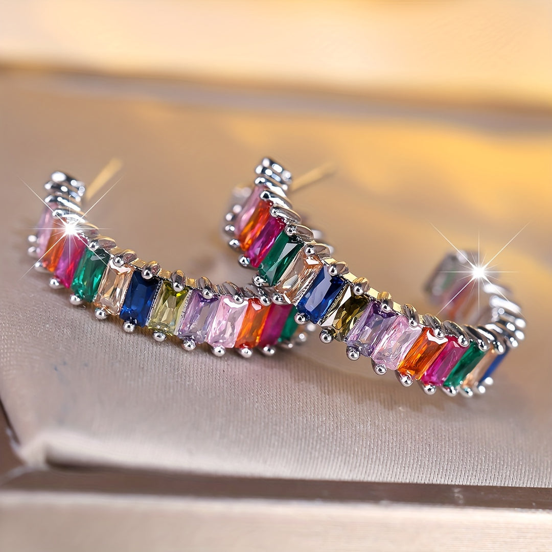 Colorful Zirconia Earrings
