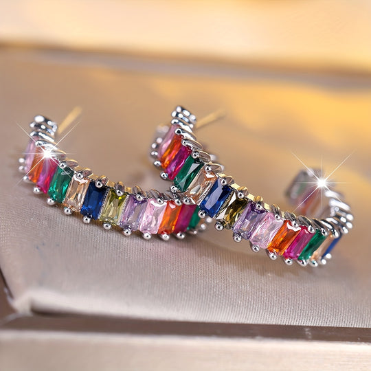 Colorful Zirconia Earrings
