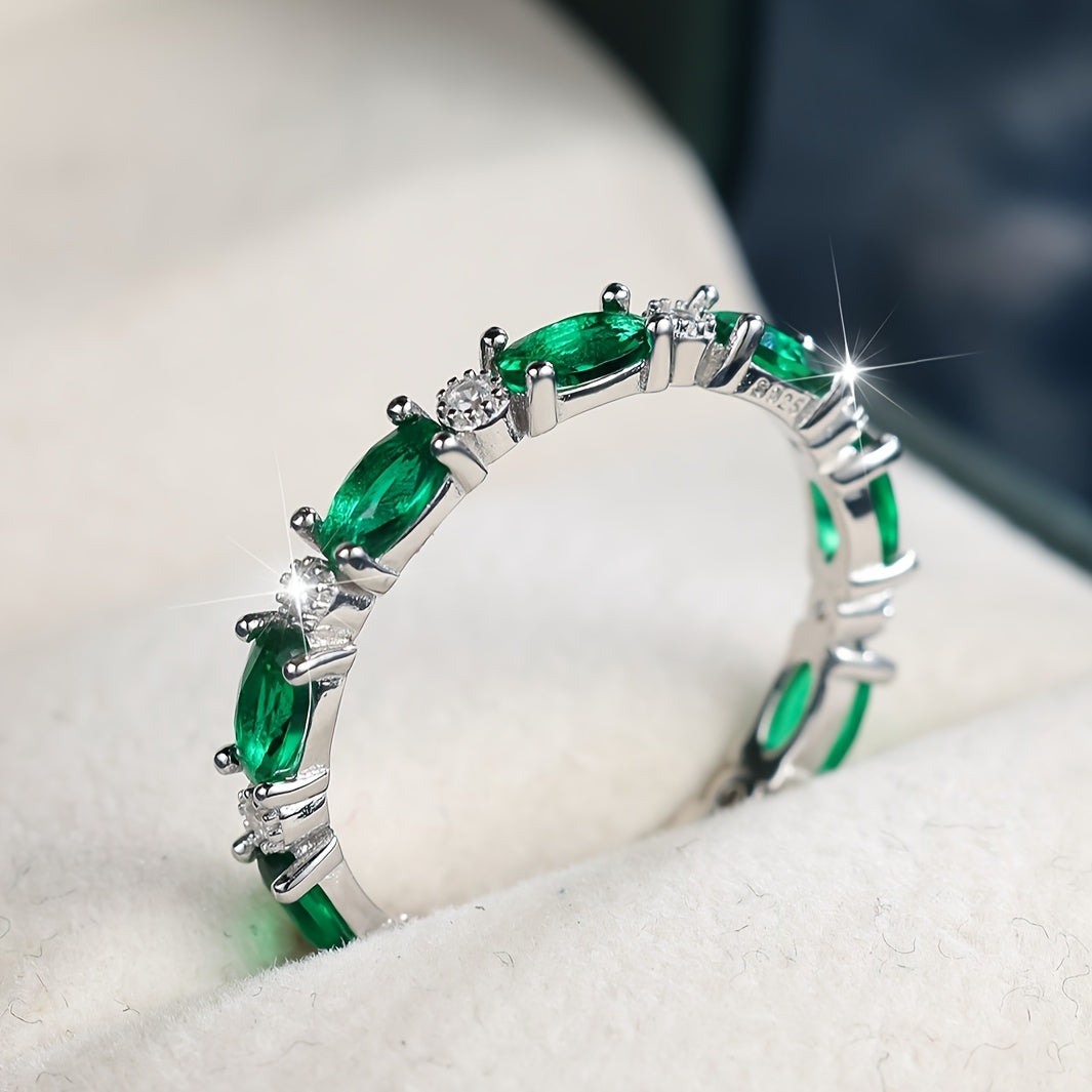 Full Circle Zirconia  Silver Ring