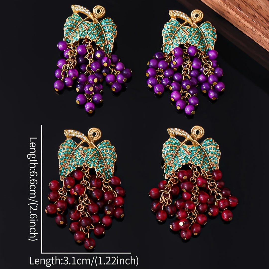 Vintage Grape Cluster Earrings