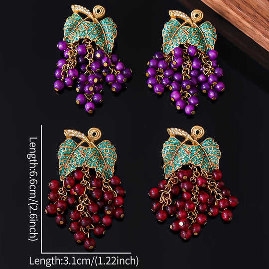Vintage Grape Cluster Earrings