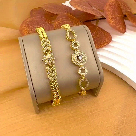 Elegant Shiny Golden Zirconia Bracelet
