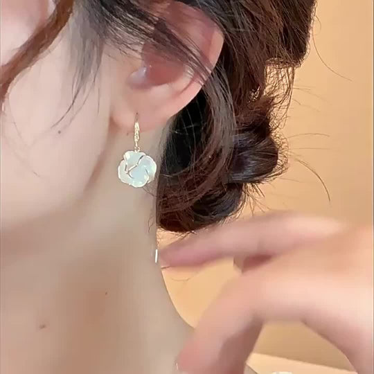 Timeless French Retro Camellia Earrings