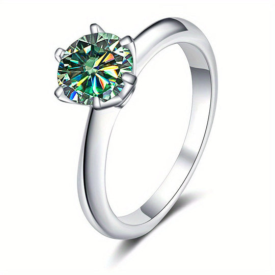 Elegant Moissanite Round Ring