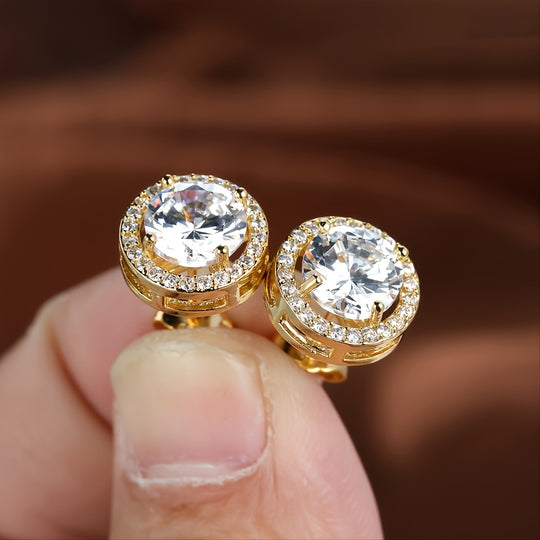 Elegant Round Cubic Zirconia Earrings