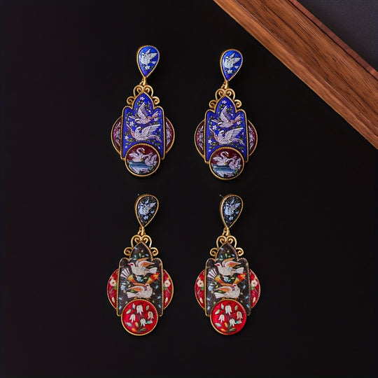 Exquisite Enamel Earrings