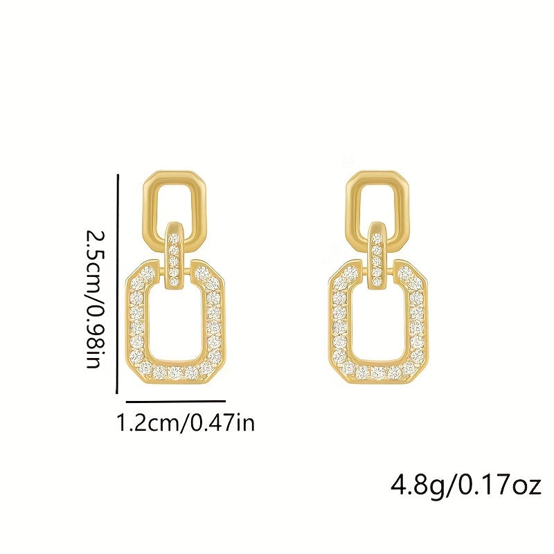 Dangle Earrings with Sparkling Rhinestones