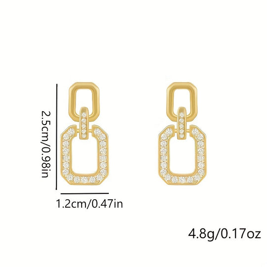 Dangle Earrings with Sparkling Rhinestones