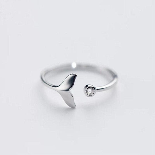 Dolphin Tail Ring  and Adjustable Zirconia