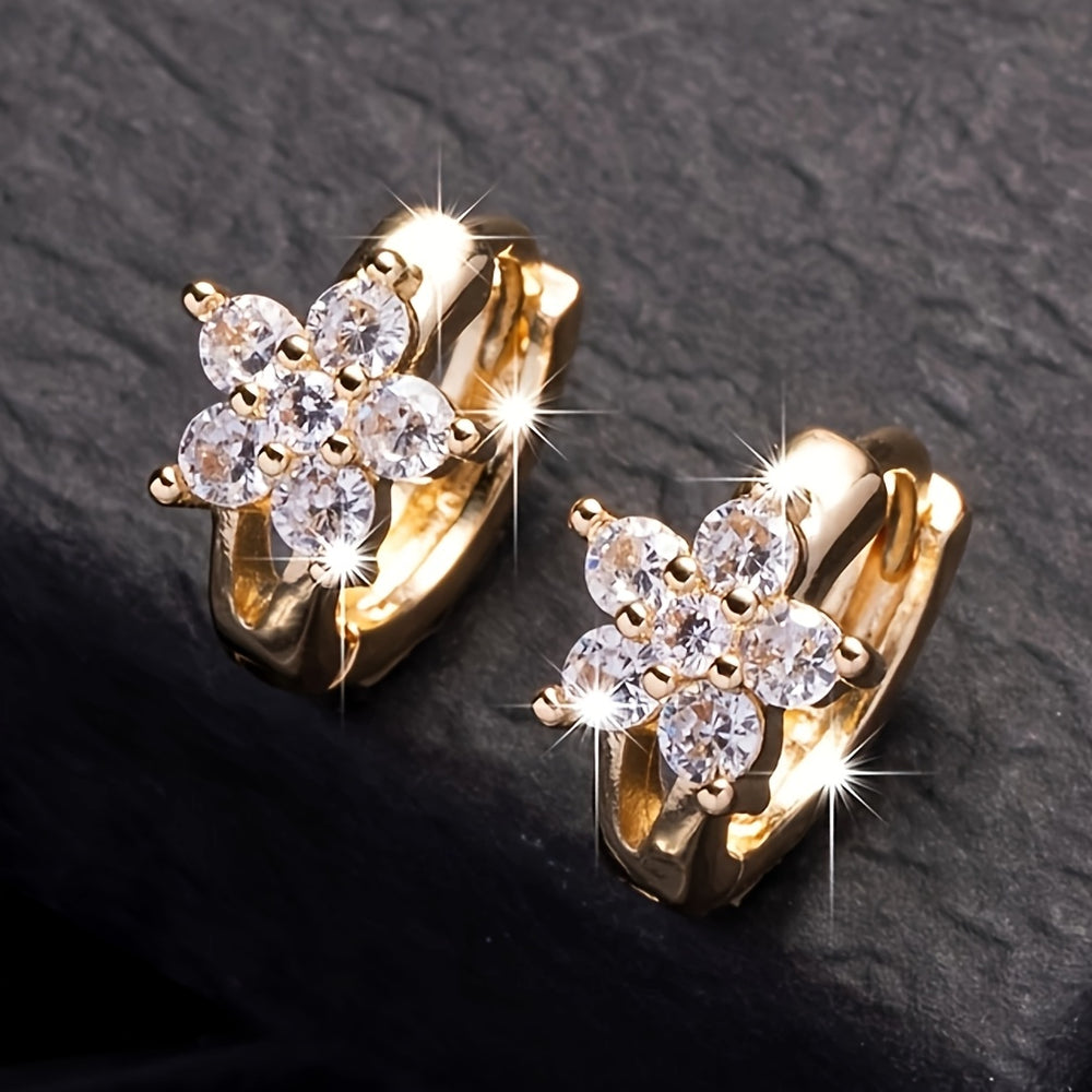 Elegant Floral Hoop Earrings