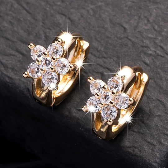 Elegant Floral Hoop Earrings