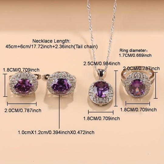 5pcs Elegant Cubic Zirconia Jewelry Set
