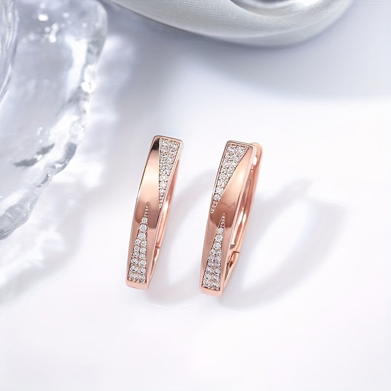 Elegant Zirconia Hoop Earrings