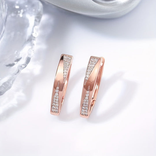 Elegant Zirconia Hoop Earrings