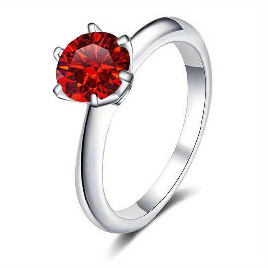 Elegant Moissanite Round Ring