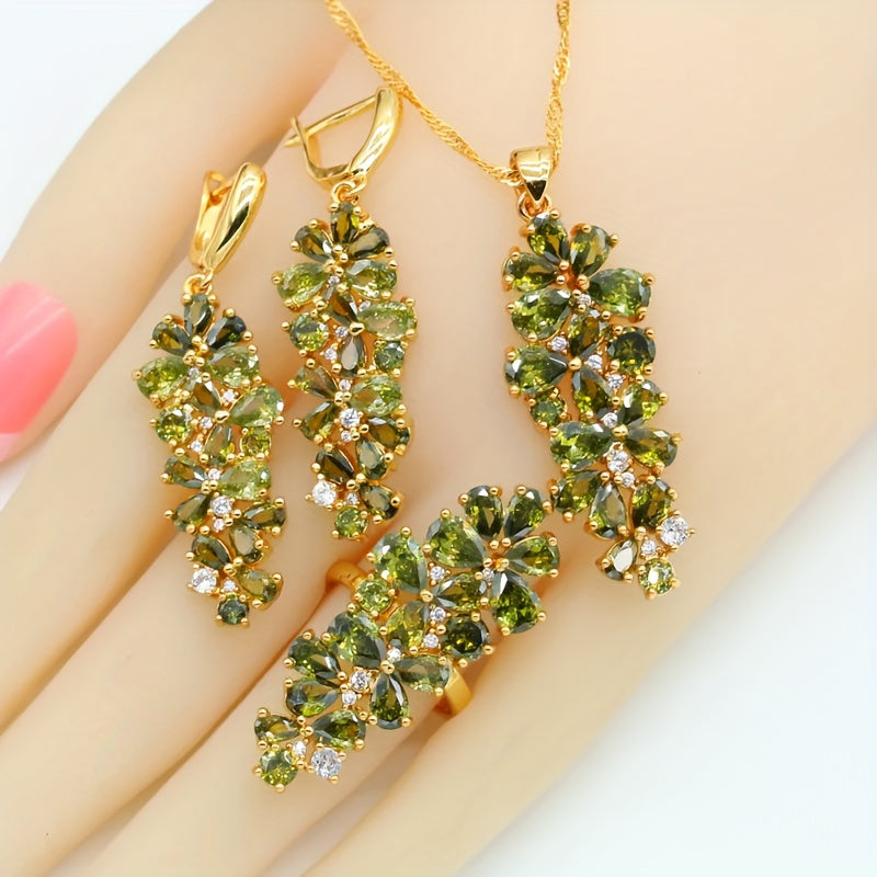 Stylish Retro Zirconia Jewelry Set