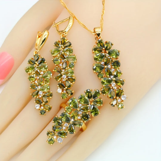Stylish Retro Zirconia Jewelry Set