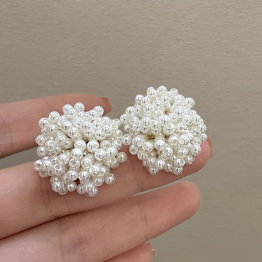 Elegant Faux Pearl Stud Earrings