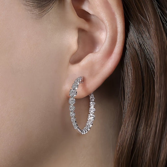 Elegant Round Zirconia Hoop Earrings