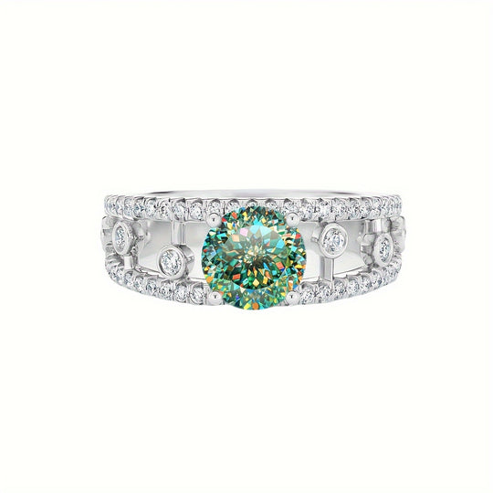 Trendy Moissanite Crown Ring