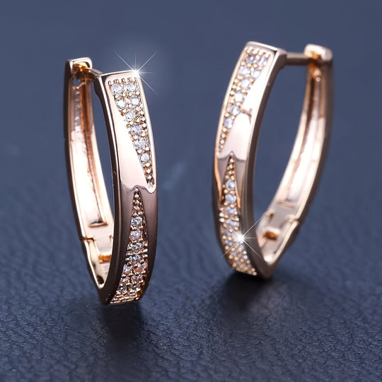 Elegant Zirconia Hoop Earrings