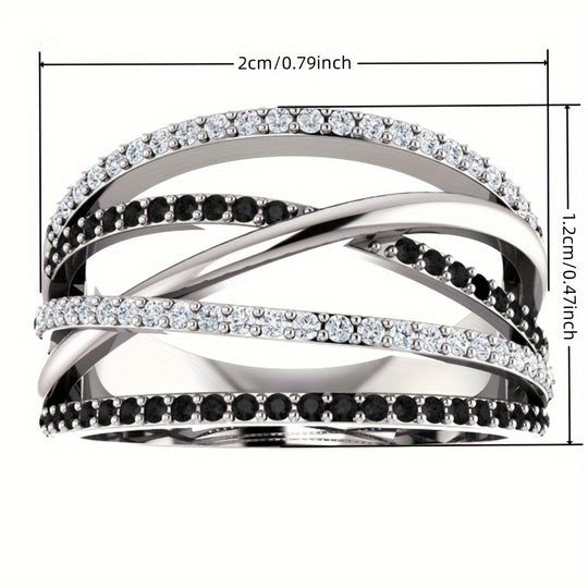 Black & White Zirconia Ring