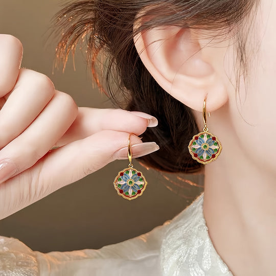Pair Elegant Floral Earrings