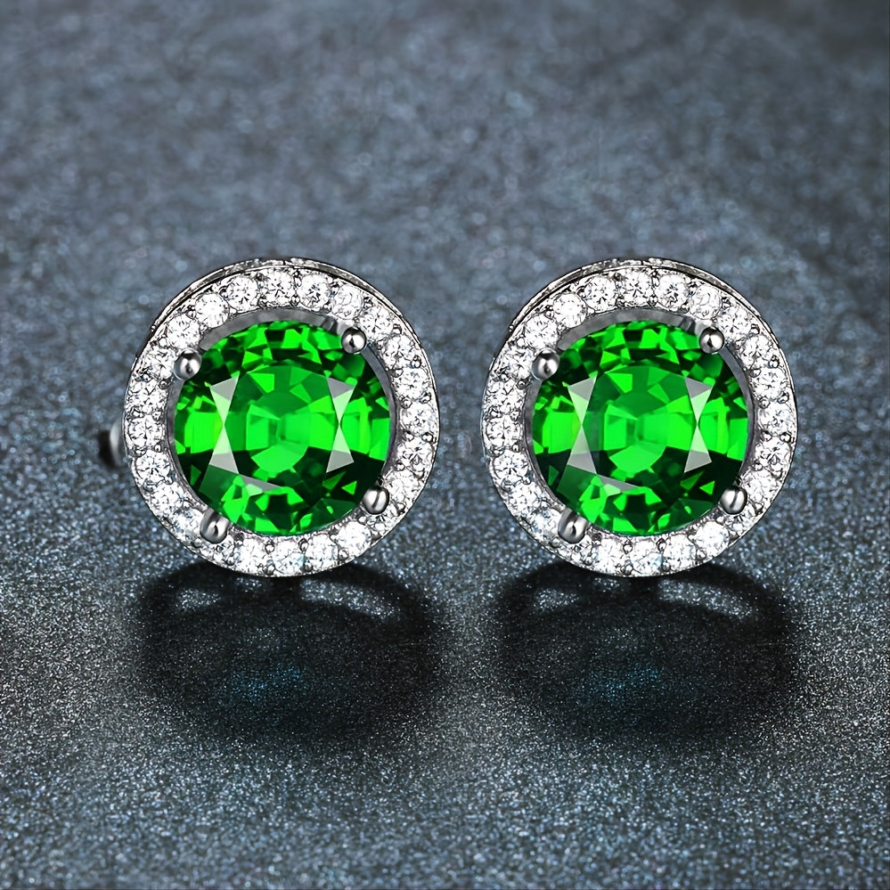 Elegant Round Cubic Zirconia Earrings