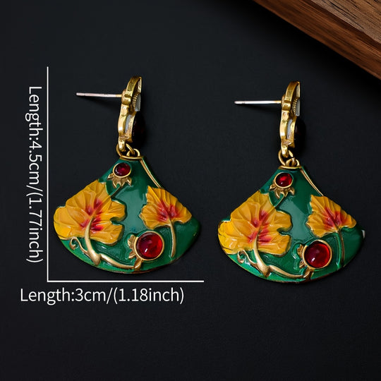 Elegant Enamel Drop Earrings