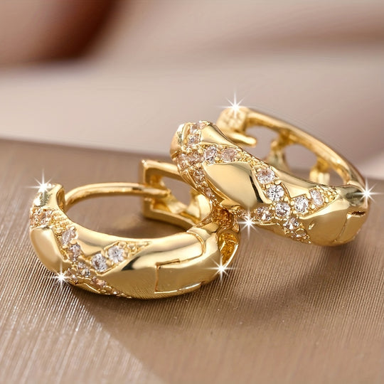 Elegant Bohemian Cross Hoop Earrings