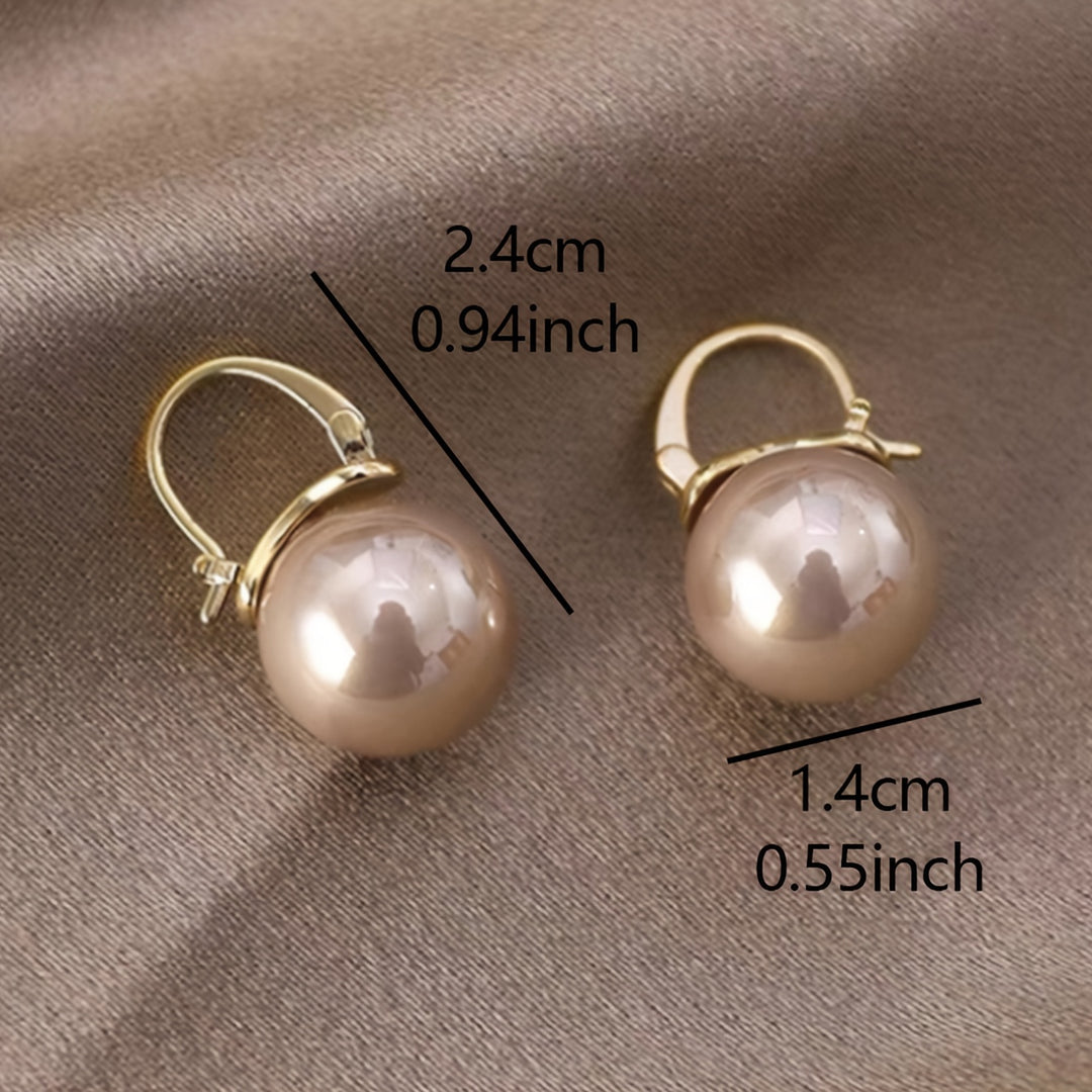 Elegant Faux Pearl Hoop Earrings