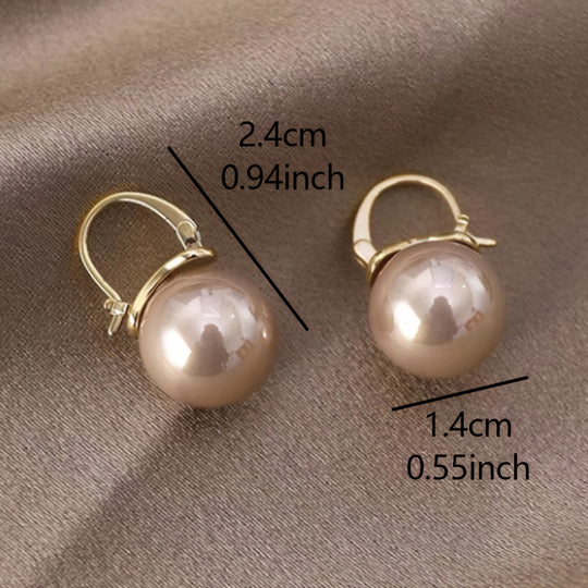 Elegant Faux Pearl Hoop Earrings