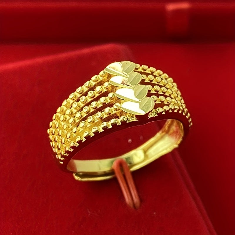 Adjustable Multi-Layer Heart Design Ring
