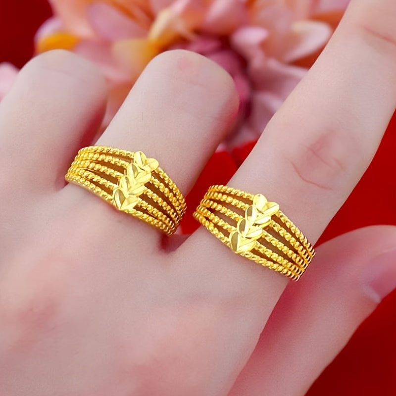 Adjustable Multi-Layer Heart Design Ring
