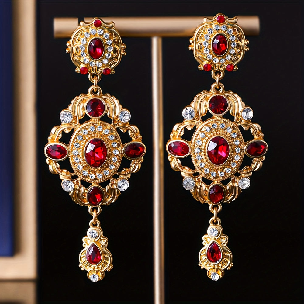 Retro Palace Style Rhinestone Earrings