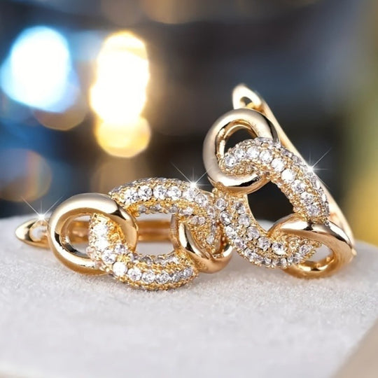Vintage Golden-Tone Elegant Hoop Earrings