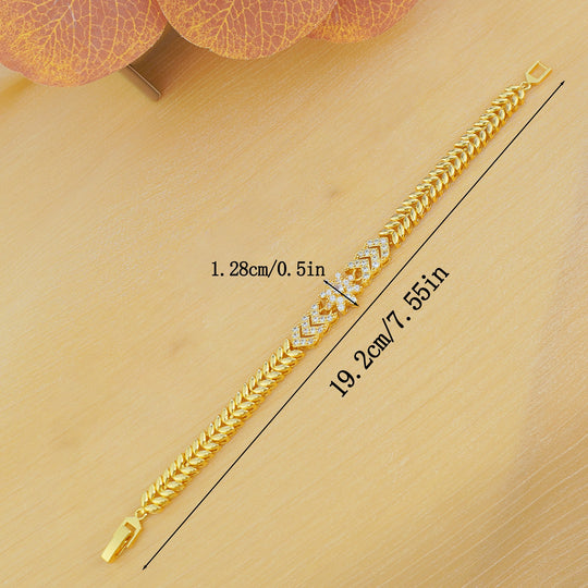 Elegant Shiny Golden Zirconia Bracelet