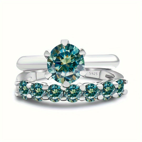 Classic French-Style Stackable Moissanite Ring Set