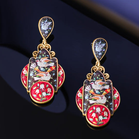 Exquisite Enamel Earrings