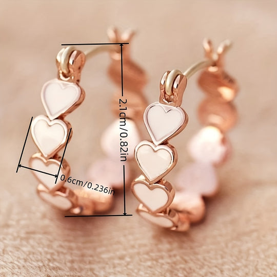 Boho-Chic Heart Zirconia Hoop Earrings