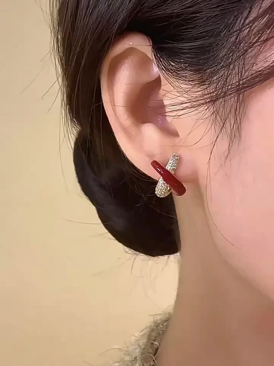 Pair Elegant Hoop Earrings