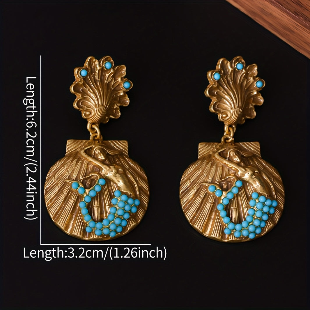 Vintage Mermaid Shell Earrings