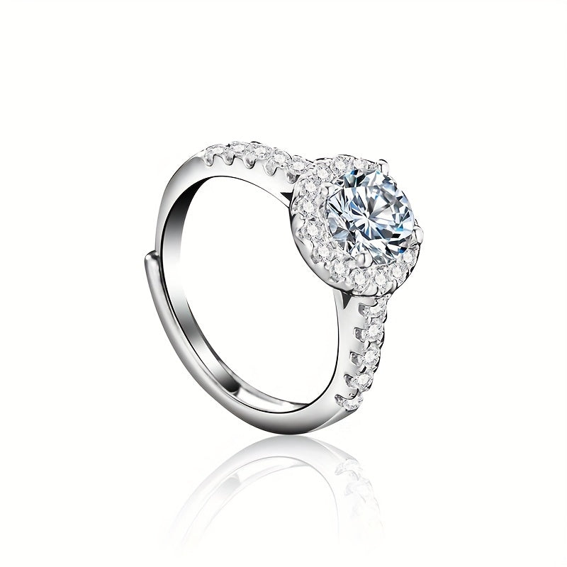 Silver Moissanite Ring