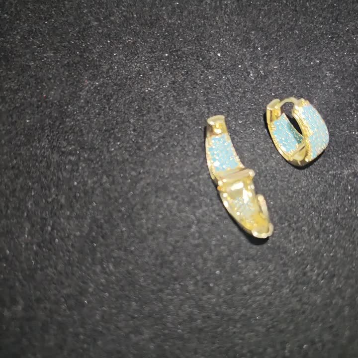 Elegant Turquoise Studded Hoop Earrings