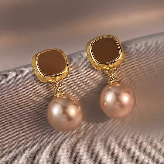 French Champagne Faux Dangle Earrings