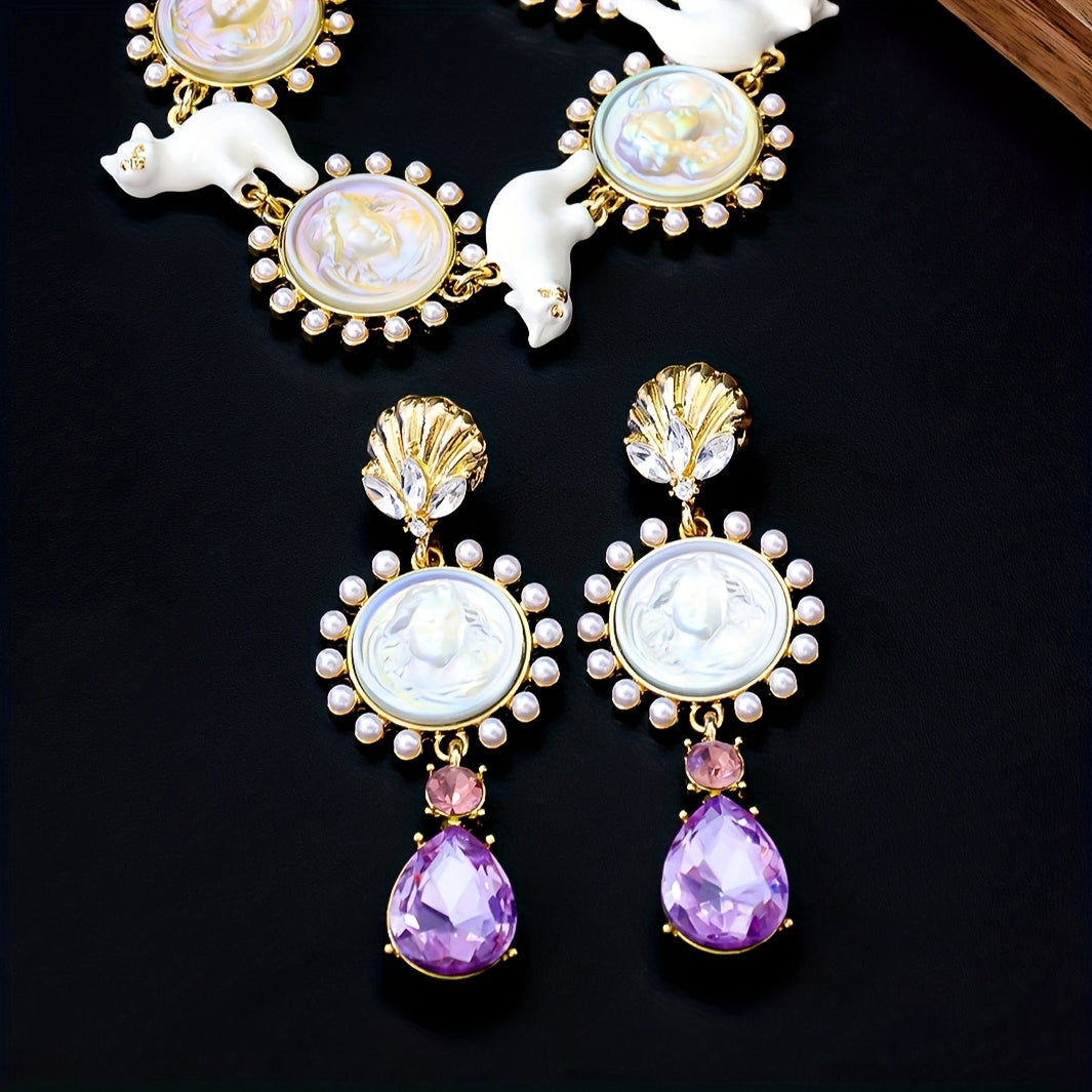 Exquisite Vintage Face Teardrop Earrings