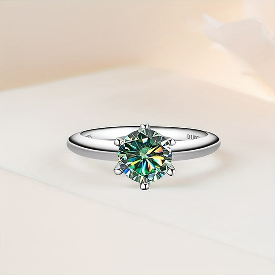 Elegant Moissanite Round Ring