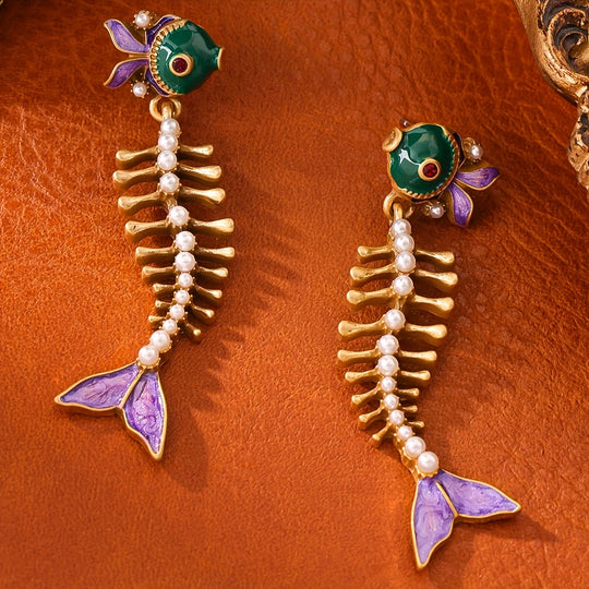 Vintage Bohemian Fish Earrings