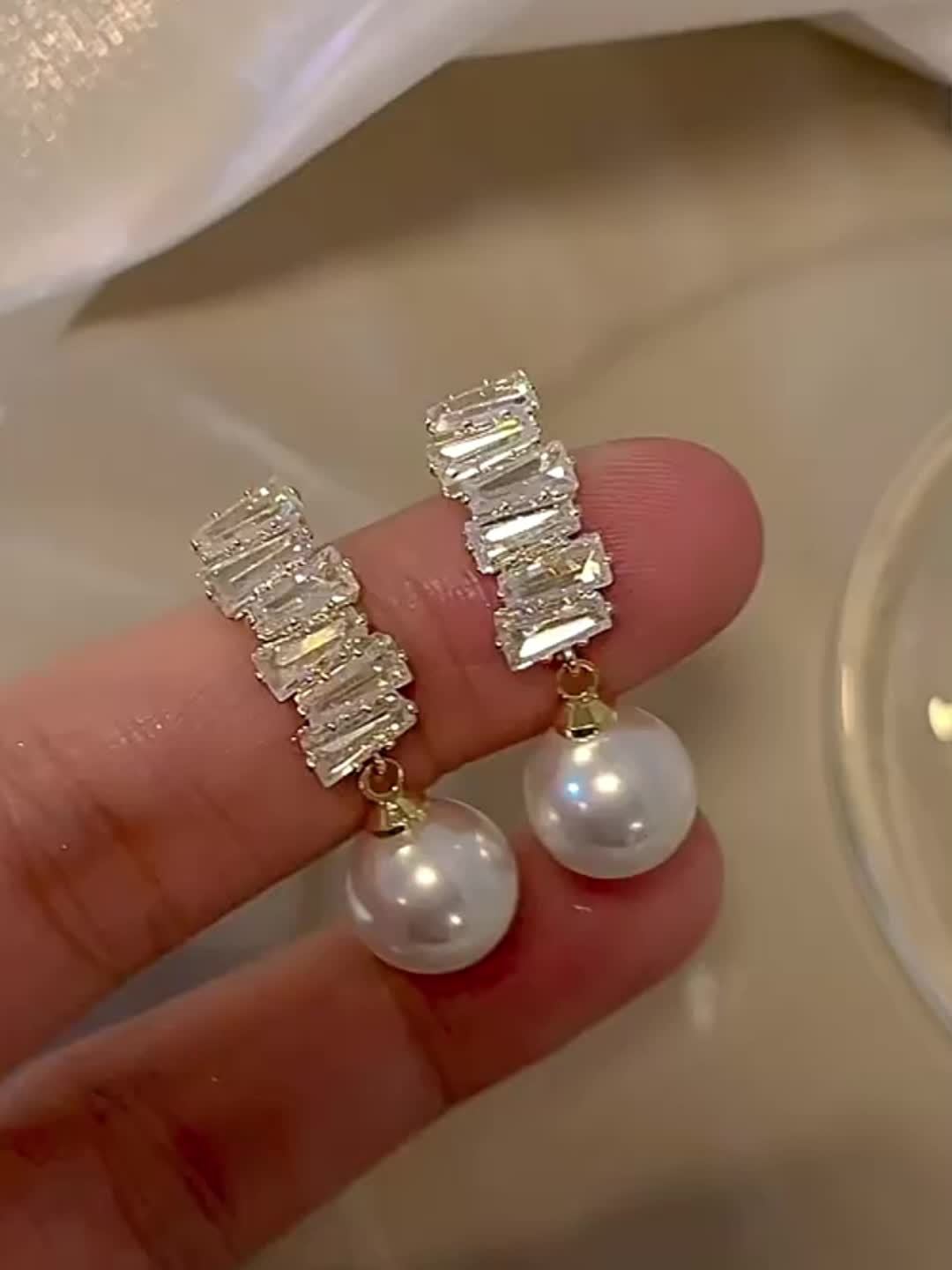 Elegant Faux Pearl Drop Earrings