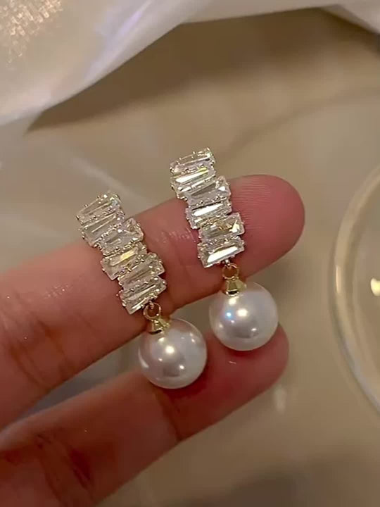 Elegant Faux Pearl Drop Earrings